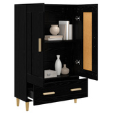 Highboard Czarny dąb 70 x 31 x 115 cm Drewno inżynieryjne
