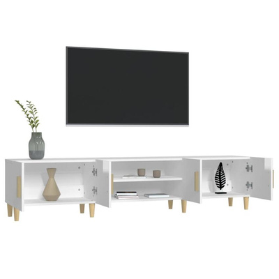 Szafka pod TV, wysoki połysk, biała, 180x31,5x40 cm vidaXL