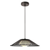 Lampa wisząca Sonte 50 czarna z białym szklanym kloszem nad stół