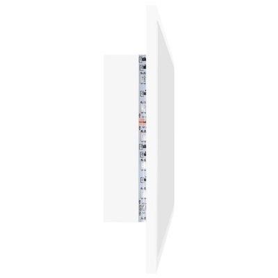 vidaXL Lustro łazienkowe z LED, białe, 80x8,5x37 cm, akryl