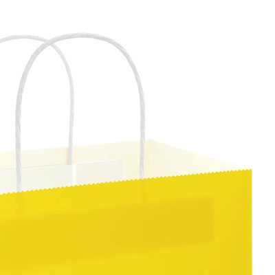 Torby papierowe 250 szt. z uchwytami żółte 32x22x24 cm
