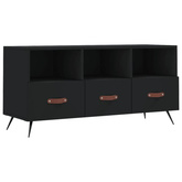 vidaXL Szafka pod TV, czarna, 102x36x50 cm, materiał drewnopochodny wariant 4