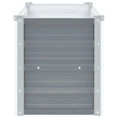 Podwyższona donica z galwanizowanej stali, 160x40x45 cm, szara