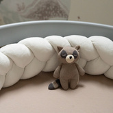 Welurowy Warkocz do Łóżeczka 210 cm Ecru