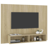 vidaXL Wisząca szafka pod TV, dąb sonoma, 120x23,5x90 cm