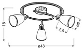 Lampa sufitowa spirala patyna 3xG9 Regent 98-06844