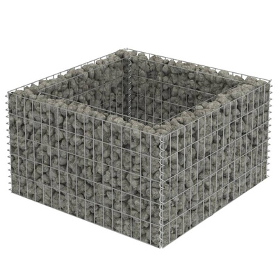 vidaXL Podwyższona donica gabionowa, galwanizowana stal, 90x90x50 cm