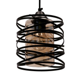 Eluna lampa wisząca czarny E27 klosz bursztynowy 31-09548