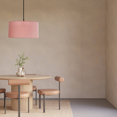 Lampa wisząca z abażurem Shanti wrzosowa do salonu i sypialni