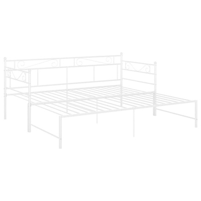 vidaXL Sofa z wysuwaną ramą łóżka, biała, metalowa, 90x200 cm