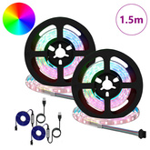 Taśma LED 2 pcs Czarny i przezroczysty 750 mm Miedź i plastik