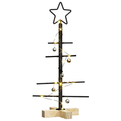 Metalowa choinka świąteczna z podstawą Czarny 59,5 cm