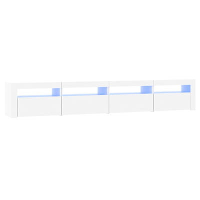 vidaXL Szafka pod TV z oświetleniem LED, biała, 240x35x40 cm