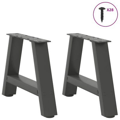 Nogi do stolika kawowego w kształcie litery A 2 szt. Antracyt 50x(30-31) cm Stal