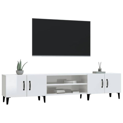 vidaXL Szafka pod TV, wysoki połysk, biała, 180x31,5x40 cm