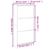 Szafka na buty, dąb sonoma, 60x21x125,5 cm