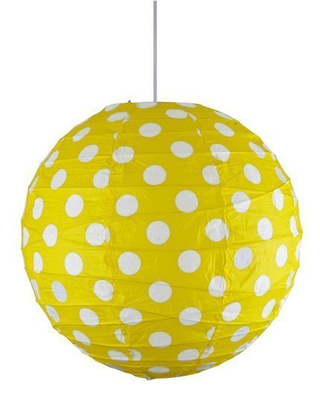 Abażur papierowy żółty w kropki kula 40cm Kokon Candellux 70-76178
