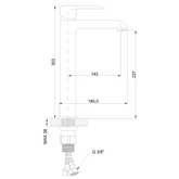 Bateria umywalkowa wysoka siros , kolor czarny BU-90-W04-A Invena