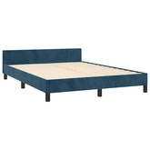 vidaXL Rama łóżka z zagłówkiem, ciemnoniebieska, 140x190 cm, aksamitna model standard