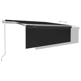 vidaXL Automatycznie zwijana markiza z zasłoną, 4x3 m, antracytowa