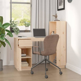 vidaXL Biurko, 110x50x75 cm, lite drewno sosnowe