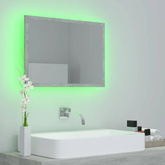 vidaXL Lustro łazienkowe LED, szarość betonu, 60x8,5x37 cm, akryl