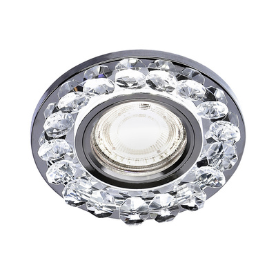 Oprawa Stropowa Okrągła Kryształ Chrom na żarówkę Gu10 + Led obramówka Candellux Sk-94 2273617