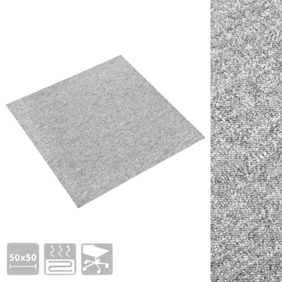 Dywan 20 pcs Jasnoszary 50 x 50 cm 100% polipropylen