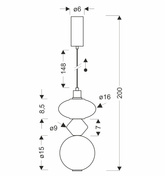 FLORES lampa wisząca mosiężny+brązowy+pomarańczowy 10W LED 3000K klosz biały