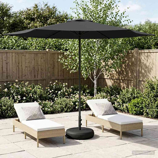 Parasol ogrodowy z podstawą 300 x 300 cm Poliester Prostokątny