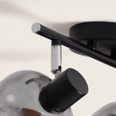 Lampa sufitowa szklana srebrna 2xE14 Abruzzo Nino