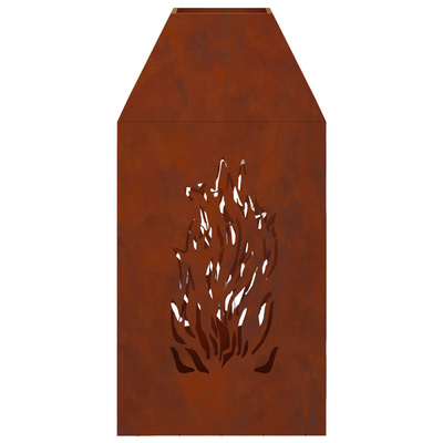 Kominek Brązowy 50 x 50 x 100 cm Stal pogodowa