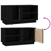 Szafka pod TV, czarna, 80x35x40,5 cm, lite drewno sosnowe vidaXL
