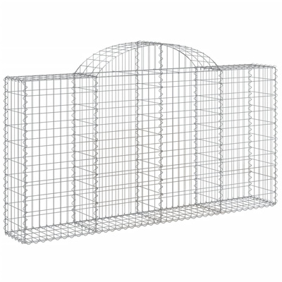 Kosze gabionowe, 14 szt, 200x30x100/120cm, galwanizowane żelazo