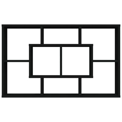 Półka ścienna, czarna, 85x16x52,5 cm, materiał drewnopochodny