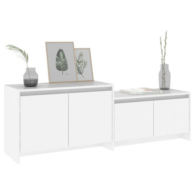 vidaXL Szafka pod TV, biała, 146,5x35x50 cm, materiał drewnopochodny