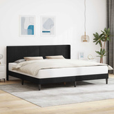 Ramka łóżka Z zagłówkiem Czarny 200 x 200 cm Welur