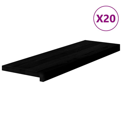 Stopnie schodowe, 20 szt. brązowoczarne 80x30x2cm lite drewno dębowe