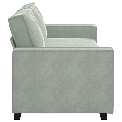 Sofa 3-osobowa, jasnoszara, 220x78x84 cm, tapicerowana aksamitem