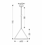 Dunca Lampa Wisząca 32 Czarny 1X40 E27 Klosz Jasny Dębowy