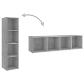 vidaXL Szafka pod TV, szarość betonu, 142,5x35x36,5 cm
