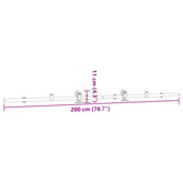 System do mocowania drzwi przesuwnych, 200 cm, stal, srebrny