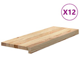 Stopnie schodowe, 12 szt., surowe 70x25x2 cm lite drewno dębowe