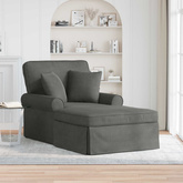 Chaise Lounge z Fartuszkiem 3 szt. Ciemnoszary 91 x 157 x 91 cm