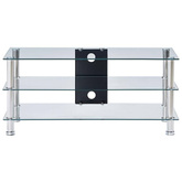 vidaXL Szafka pod TV, przezroczysta, 90x40x40 cm, hartowane szkło