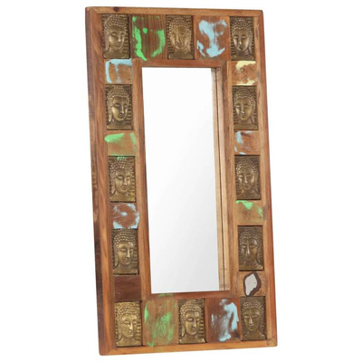 vidaXL Lustro z wizerunkiem Buddy, 50x80 cm, lite drewno z odzysku