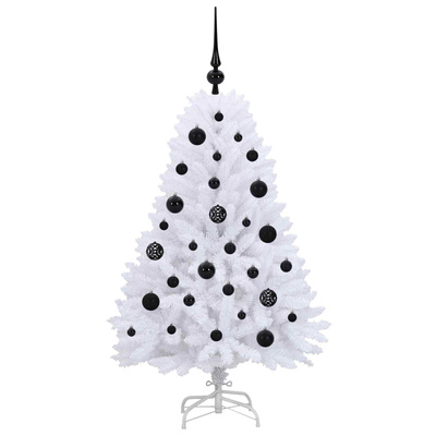 Sztuczna choinka z zawiasami z podstawą Biały 120 cm PVC i Stal