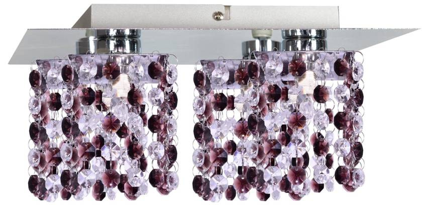 Lampa sufitowa chrom/burgund kryształki 4xG9 Classic 98-98224