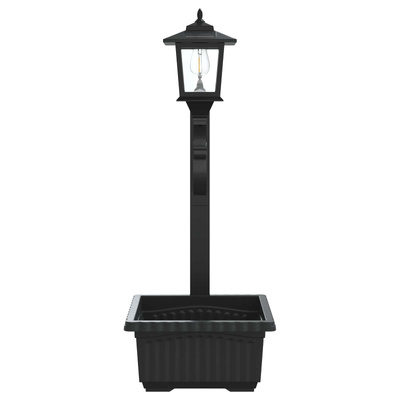Lampa słupkowa z donicą Czarny 29 x 28 x 74 cm ABS i PP