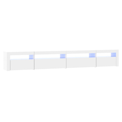 vidaXL Szafka pod TV z oświetleniem LED, biała z połyskiem,270x35x40cm